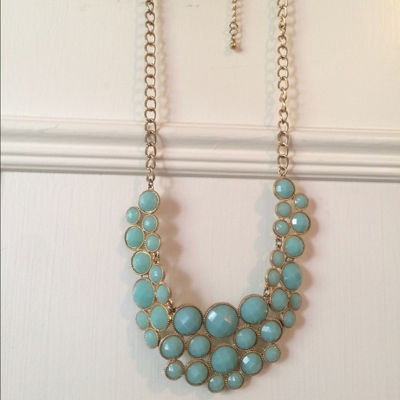 Teal statement necklace
