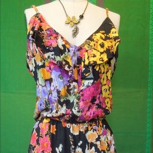 Abstract Floral Print Dress