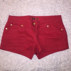 #14: Red Denim Shorts