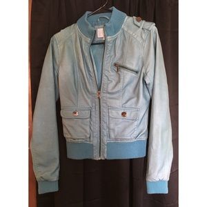 Teal pleather jacket