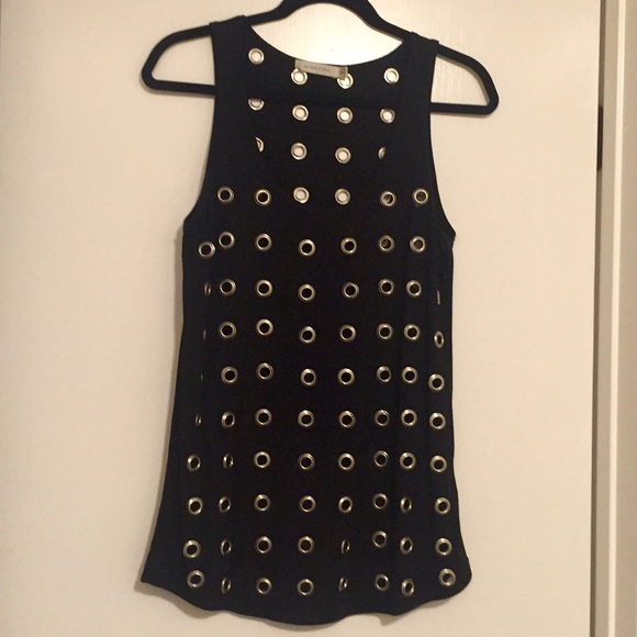 Minkpink studded grommet black tank M