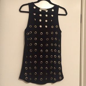 Minkpink studded grommet black tank M