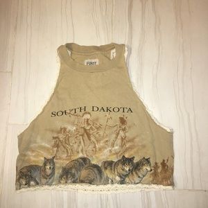 LF Furst of a kind vintage crotchet trim top