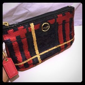 Coach Red Sequin Wristlet (New)