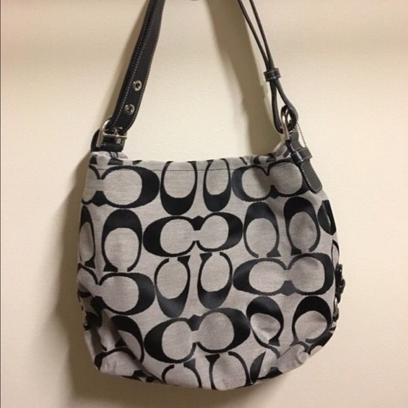 COACH Grey & Black Monogram Purse