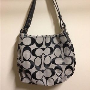 COACH Grey & Black Monogram Purse