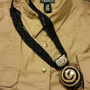 Handmade  necklace with Bone pendant