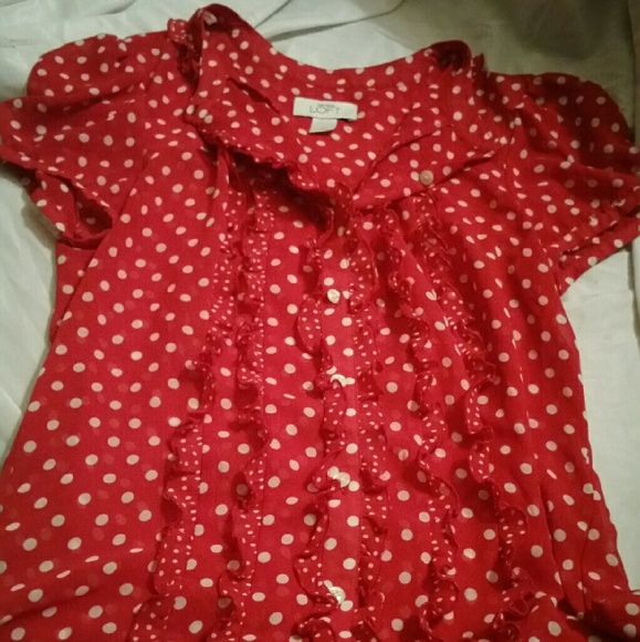 Polka Dot Loft Blouse Size 2