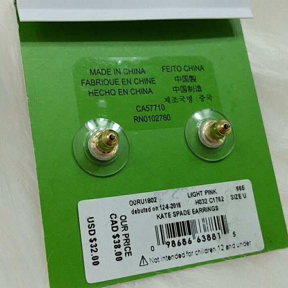 ♠️Last Pair♠️ kate spade pink crystal earrings - Picture 4 of 4