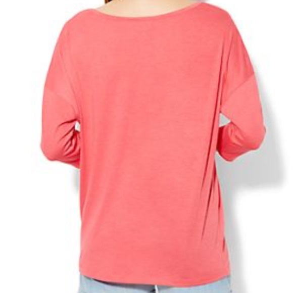NWT NY&Co metallic slouchy top w 3/4 sleeves - Picture 2 of 4