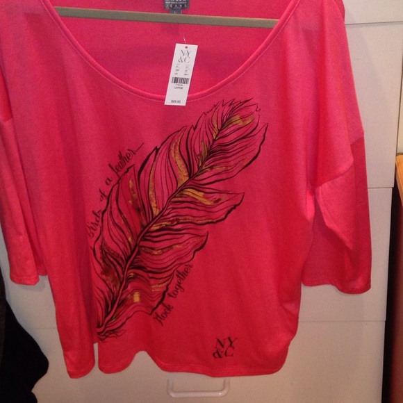 NWT NY&Co metallic slouchy top w 3/4 sleeves - Picture 4 of 4
