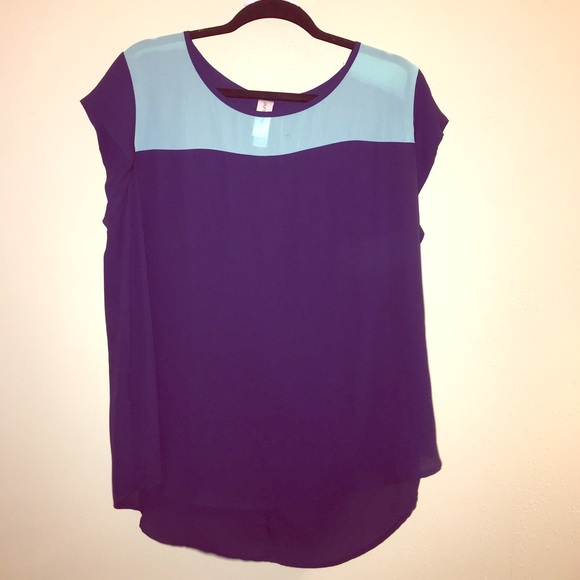 Two-tone blue high low top