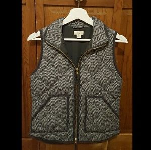 J. Crew Herringbone Puffer Vest
