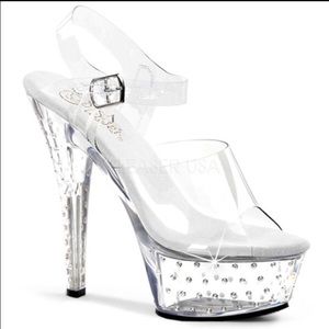 Pleaser Rhinestone Platform Heels