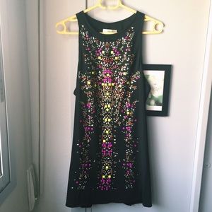 Black dress with embellished beaded design