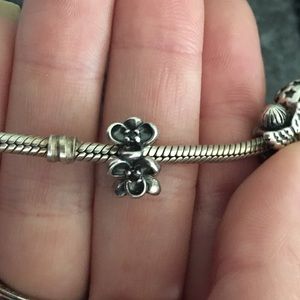 Pandora Floral Elegance Charm (Black CZ)