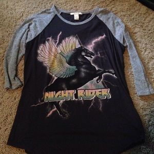 Forever 21, night rider unicorn shirt