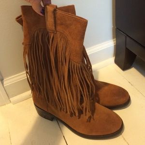 Lucky Brand fringe boots