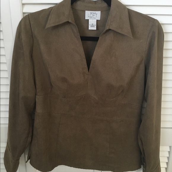 Faux suede blouse