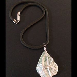 Wire wrapped Pottery Pendant