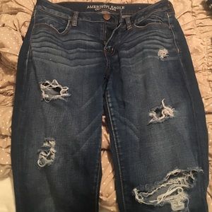 Distressed AE skinny jeans!