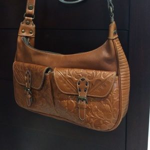 Tooled leather purse