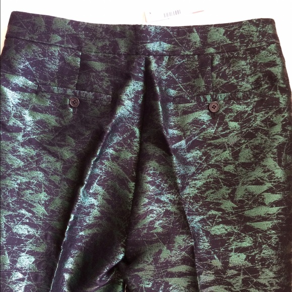 JCrew patio pant in evergreen jacquard - Picture 3 of 4