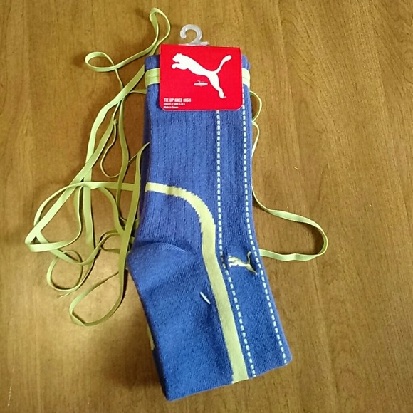 New Puma Lace Up/Tie up Knee Socks in Purple