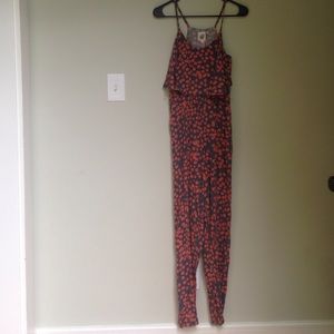 Anthropologie floral jumpsuit