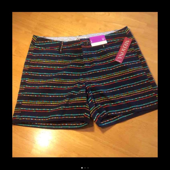 Merona Dark Blue Pattern Shorts Size 4 - Picture 2 of 3