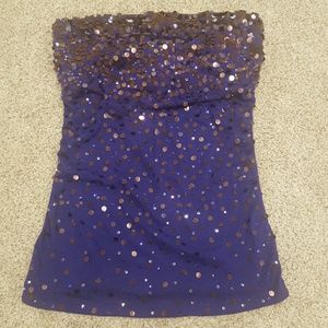 Express Sequenced Purple Tube Top