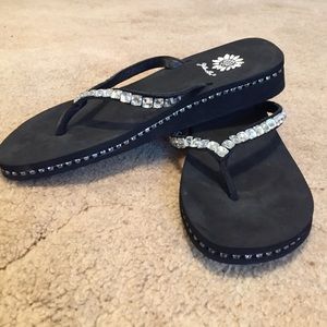 Yellow Box Bling Flip Flops