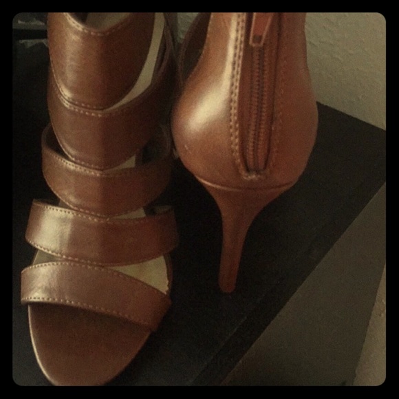 Brown Zipper back heels