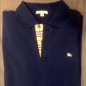 Authentic Burberry Men's Navy Blue Polo shirt XXL