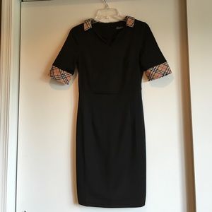 Black dress with Burberry  pattern