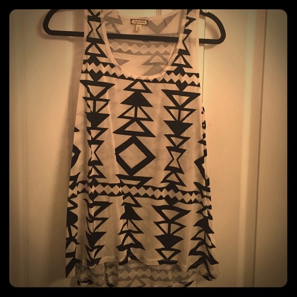 Black and off white tank top