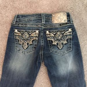 Miss Me Mid-Rise Straight Blue Jeans