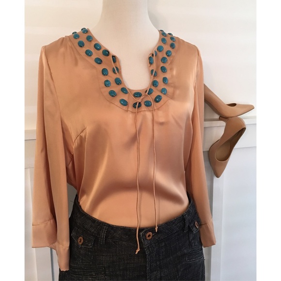 Hot in Hollywood Tops - Hot in Hollywood Gold Tunic Size L - New w/ flaws