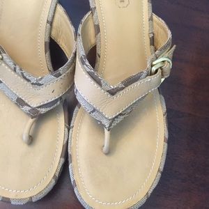 Size 8 coach logo wedge sandals