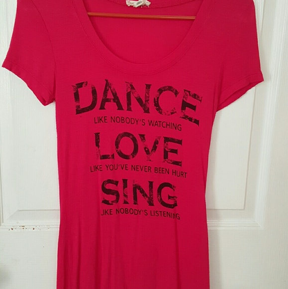 Bright pink stretchy top