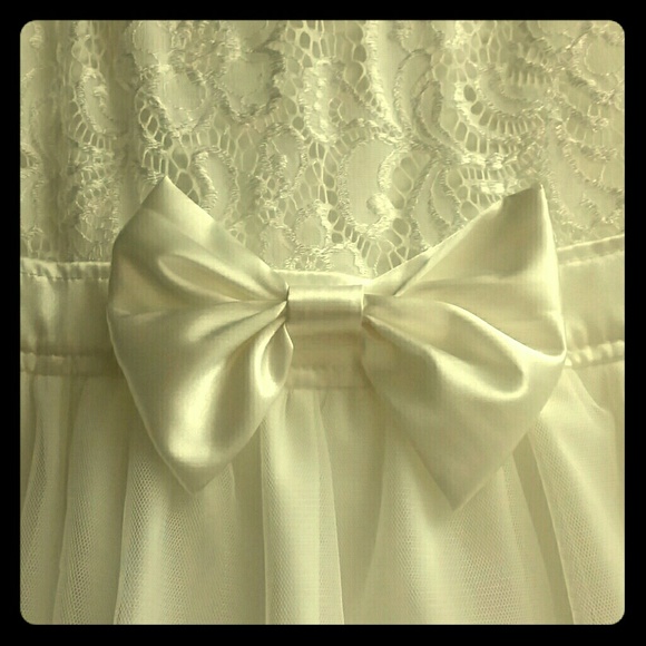 Gorgeous satin bow lace and tulle dress