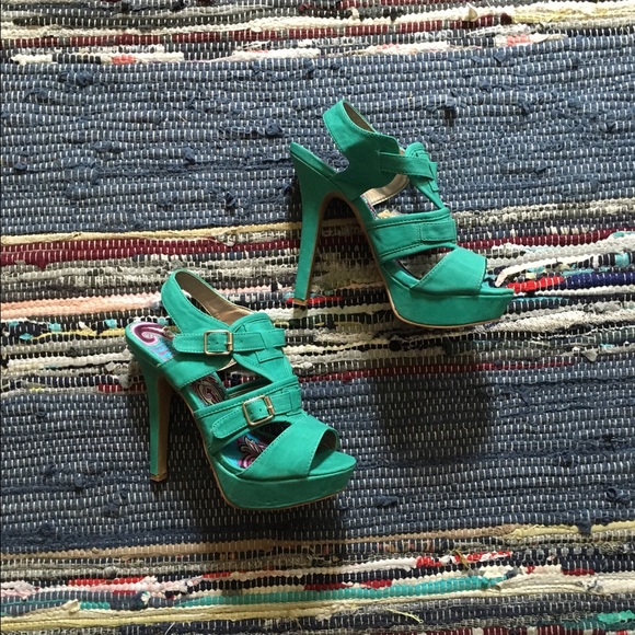 Teal colored heels