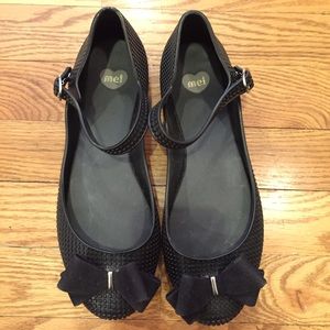 Mel by Melissa black textured jelly ballet flats