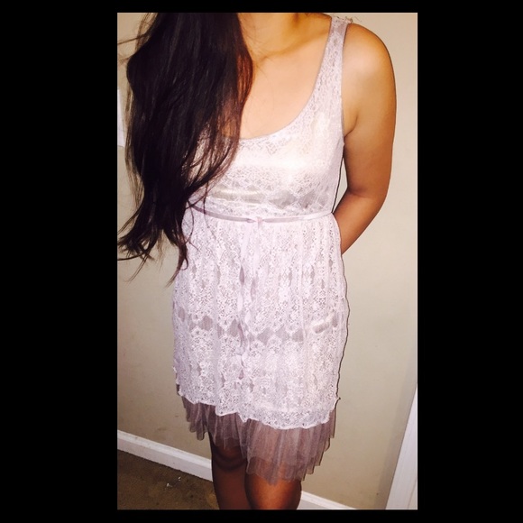 Michael Kors white/ Gold lace mini dress