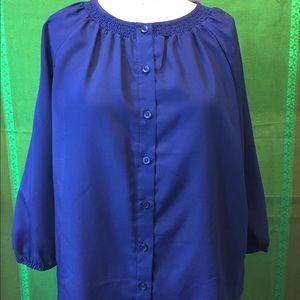 Indigo 3/4 Sleeve Blouse