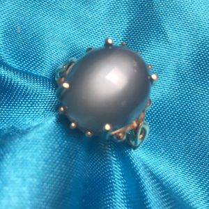 FOR PRINCESSDNKA ONLY! 14K Grey Moonstone Cab Ring