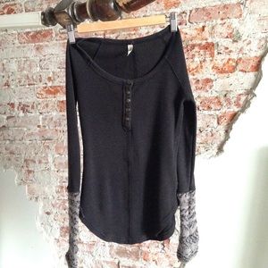 Free People Knit Cuff Thermal Top