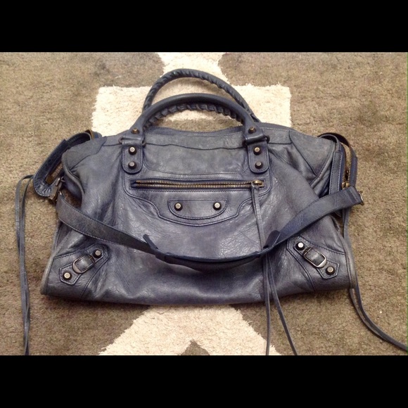 SOLD! Balenciaga Moto Classic City Bag Blue