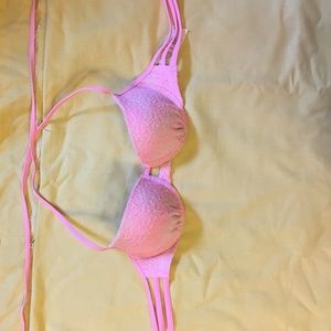 Pink hollister push up bathing suit top size xs