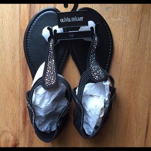 NWT Olivia Miller Sandals Sz 10, black